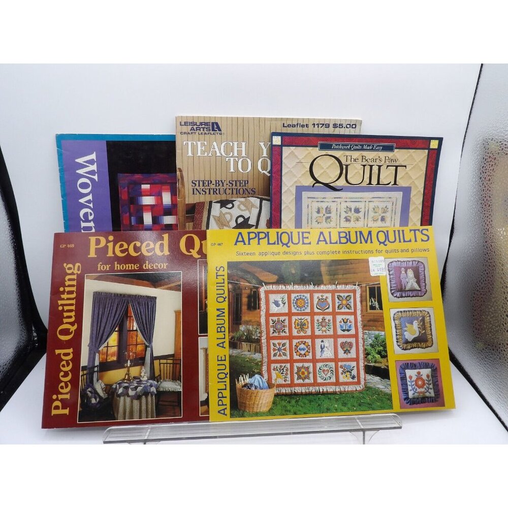 Quilting Booklets Lot of 5 ©1983-1994 Patterns Quilts Sewing Applique, Bear Claw